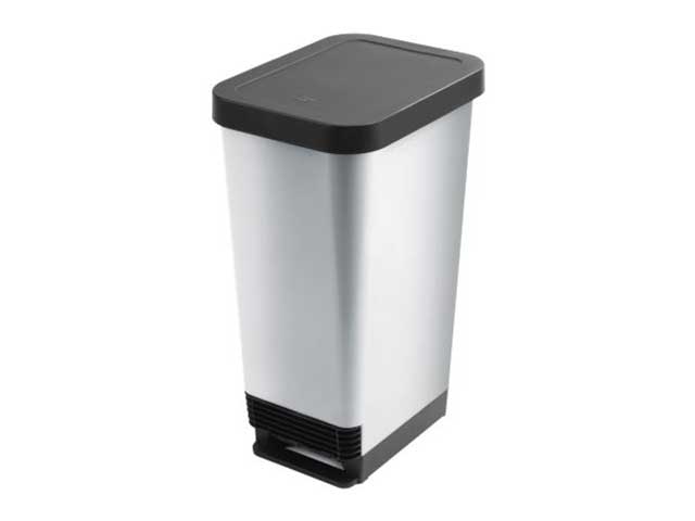 Pattumiera a pedale 45lt moda silver 8104316i01