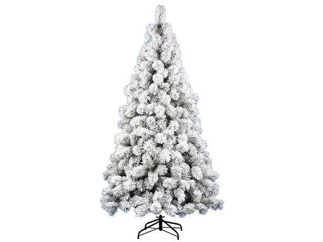 Albero di natale des alpes 270cm floccato d.147cm 1120 rami montaggio ad ombrello pp $