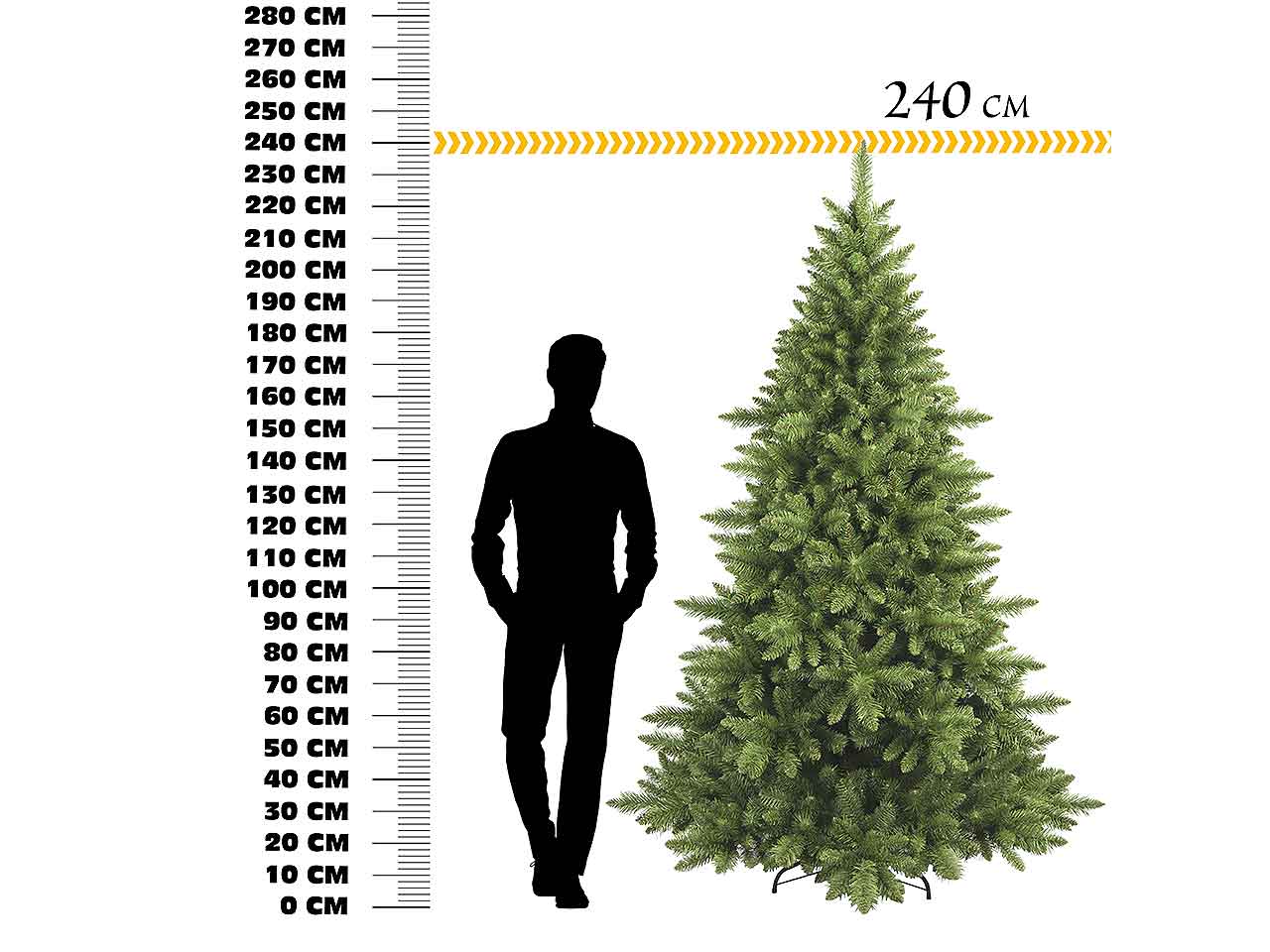 Albero di natale perseo 240cm 1803 rami diametro 158cm