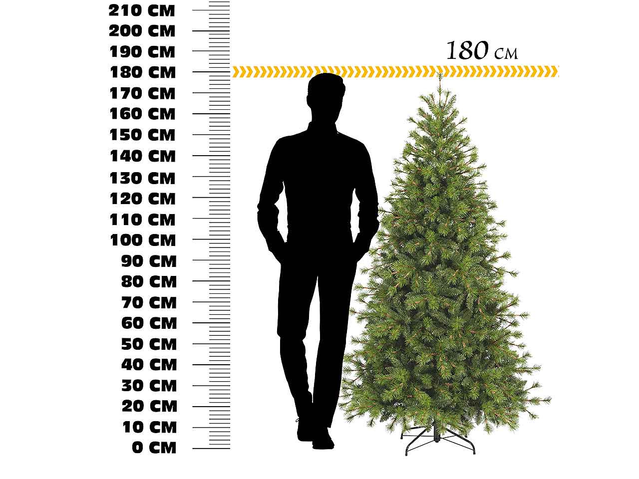 Albero di natale timmy 180cm 913 rami diametro 111cm $