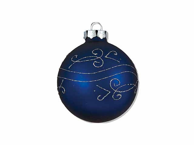 Palline natalizie blu in vetro diametro 8cm - 4 pezzi