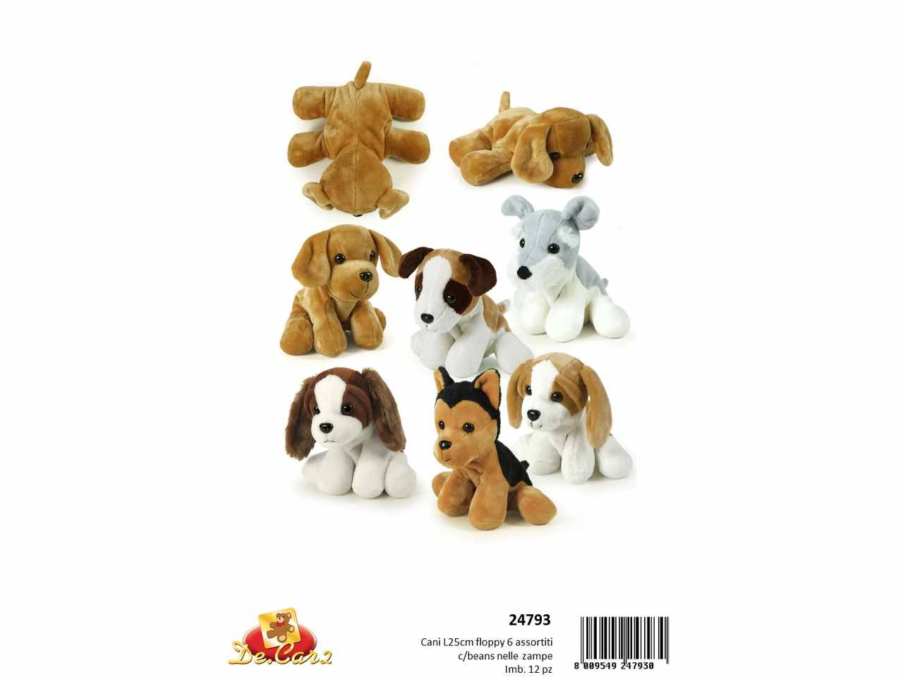 Peluche cani floppy c/beans l25cm 24793