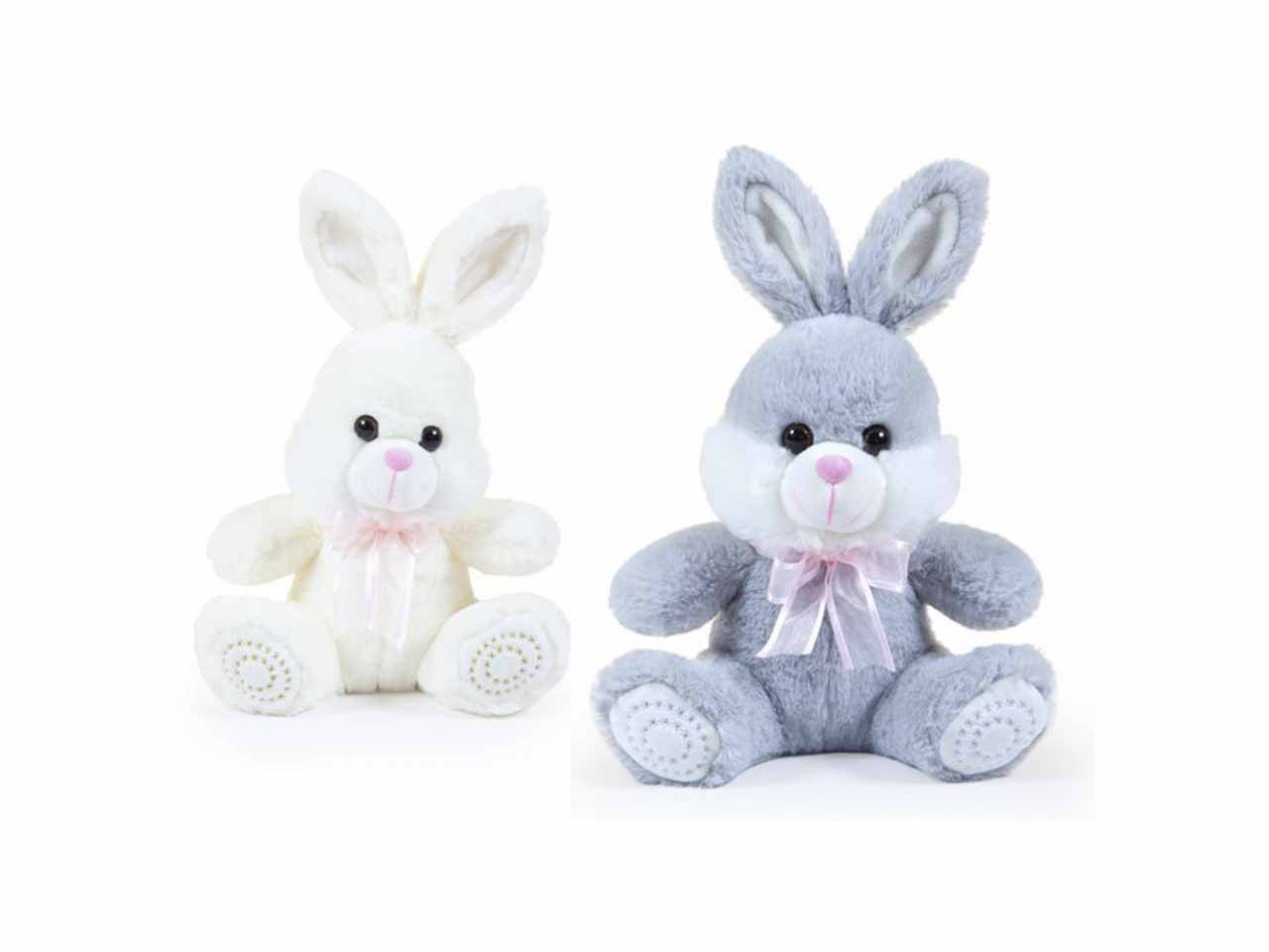 peluche coniglio con fiocco h.30cm