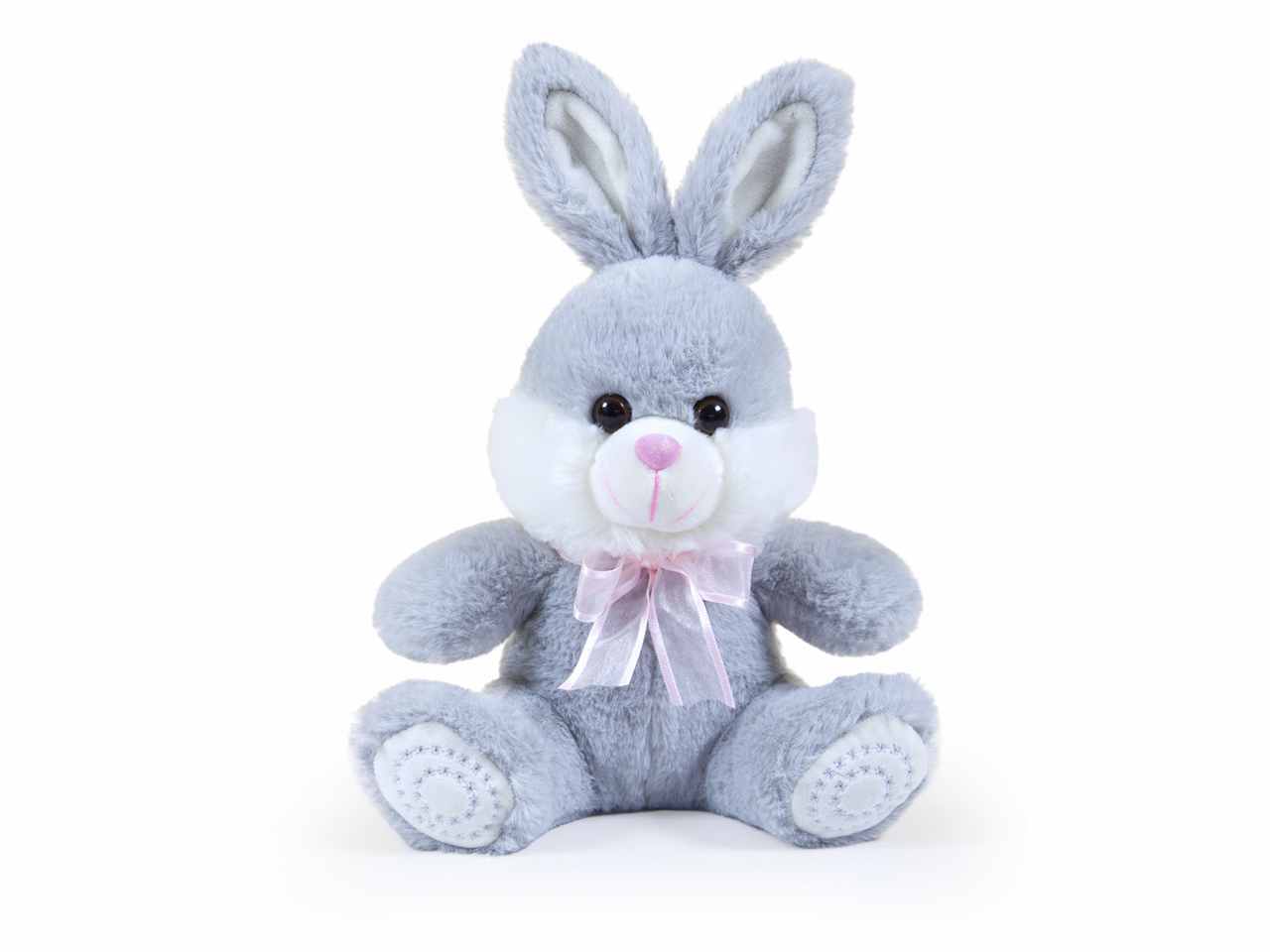 peluche coniglio con fiocco h.30cm