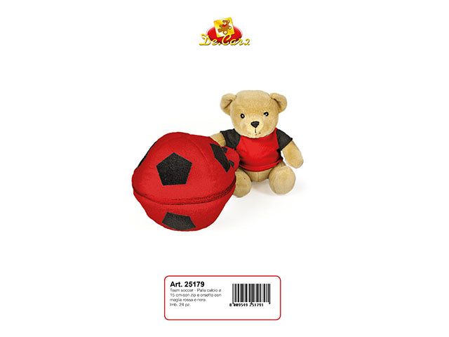 Palla calcio 15cm c/zip e orso 25179