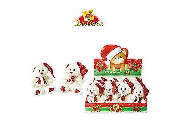peluche orsetto natale h16cm c/sciarpa 25205