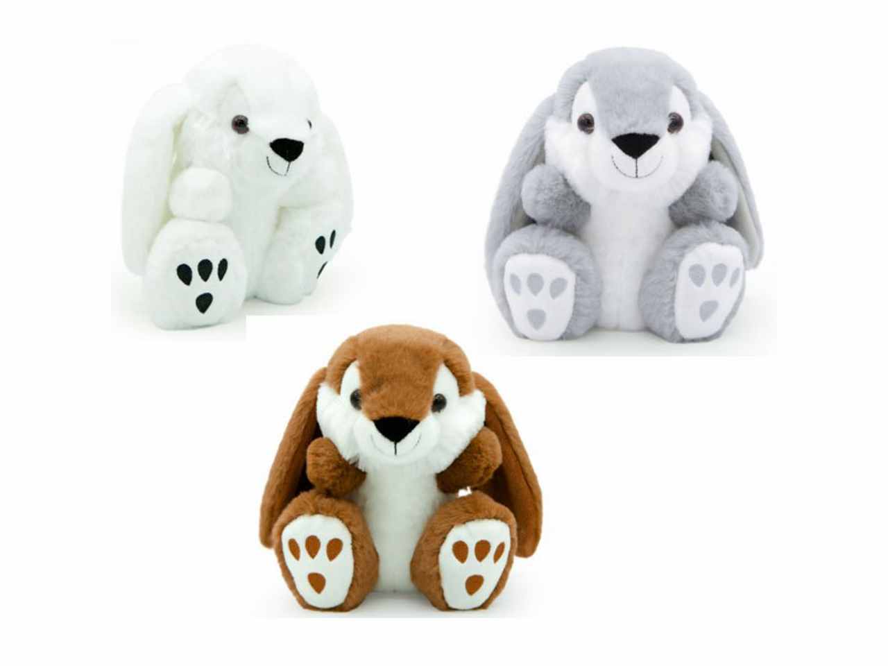 peluche bunny piedone h.20cm 3 colori assortiti