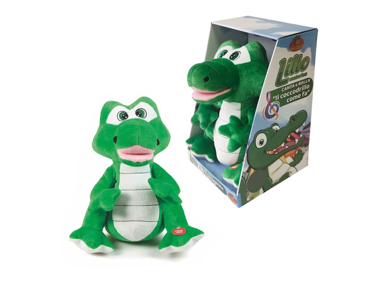 Peluche lillo coccodrillo come fa try me l.20xh.31x20cm