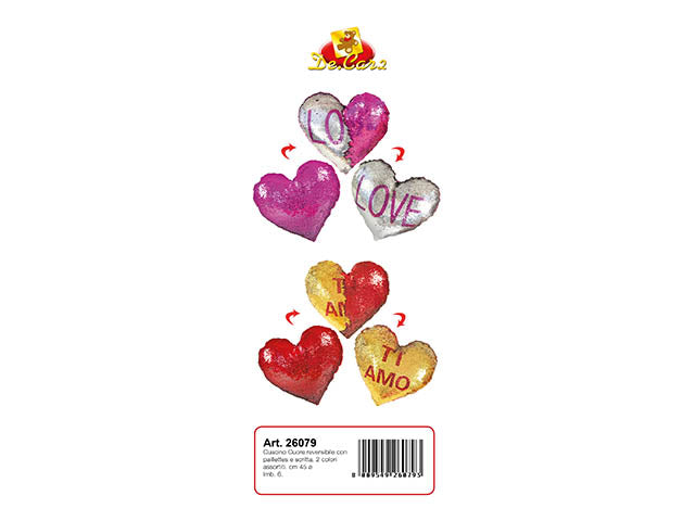cuscino cuore 45cm paillettes 26079