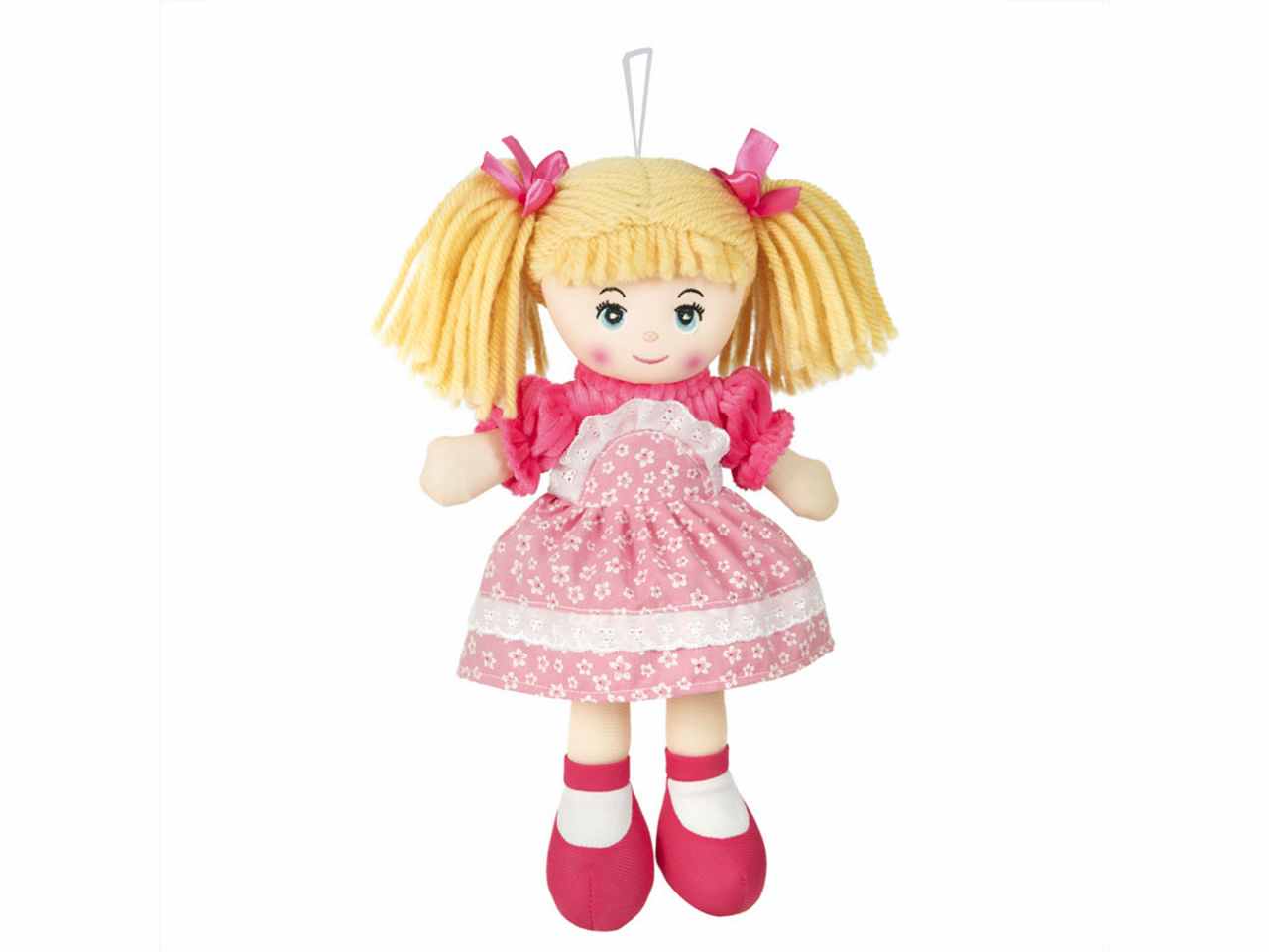 bambola in pezza con vestito a fiori 35cm