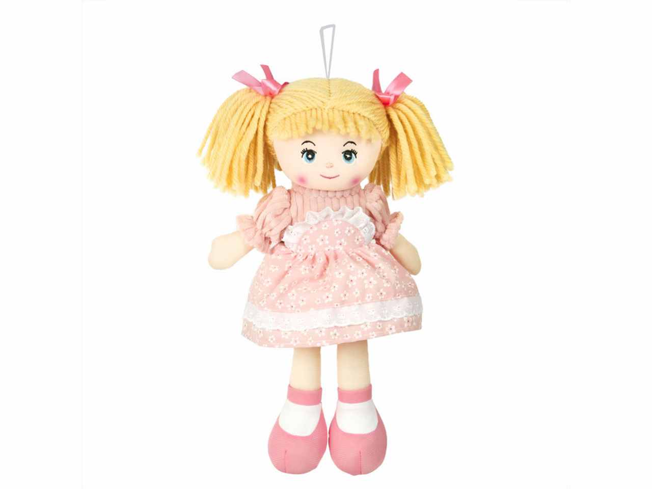 bambola in pezza con vestito a fiori 35cm