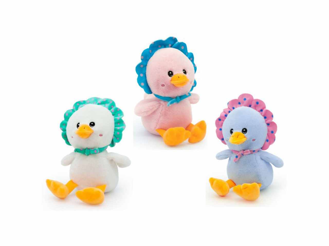 peluche paperotto con cuffietta l.30cm 3 colori assortiti