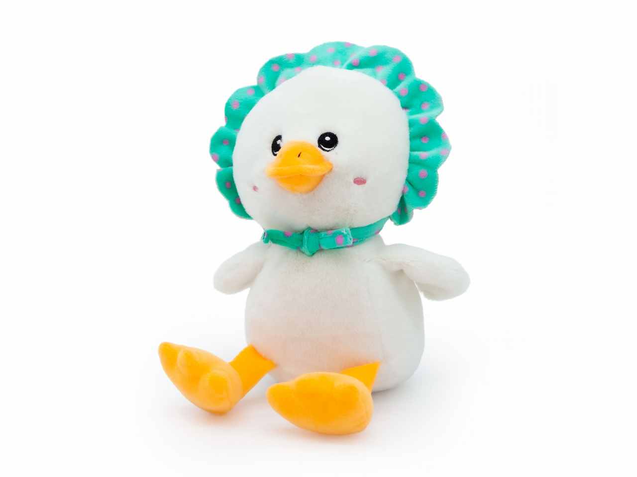 peluche paperotto con cuffietta l.30cm 3 colori assortiti