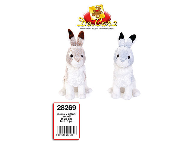 peluche bunny seduto 2 colori assortiti h.35cm