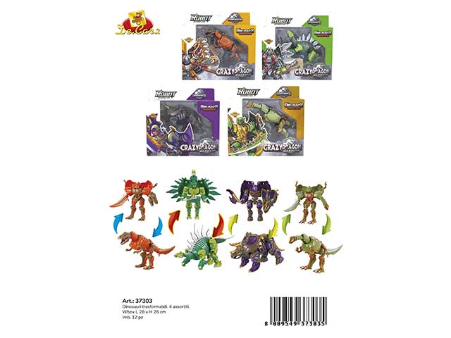 dinosauro trasformabile 28x26cm 37303