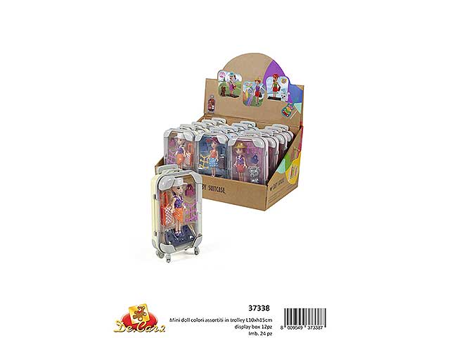 Mini doll in trolley h.15x10cm 12 pezzi