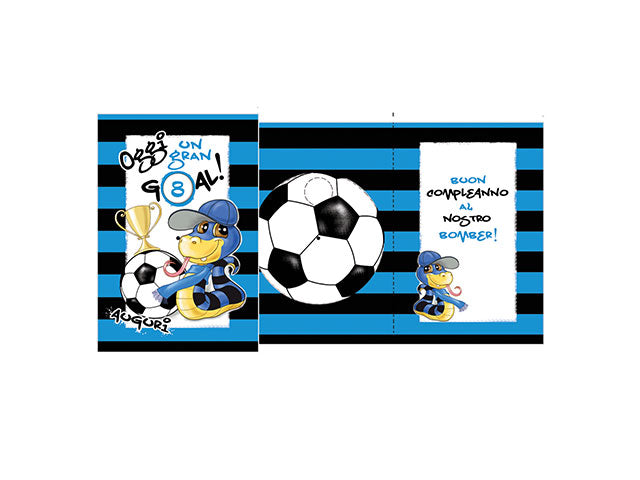 Biglietto auguri nero azzurro