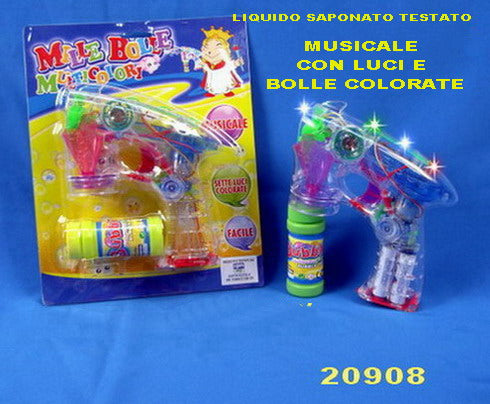 Pistola sparabolle c/luce 14cm 20908