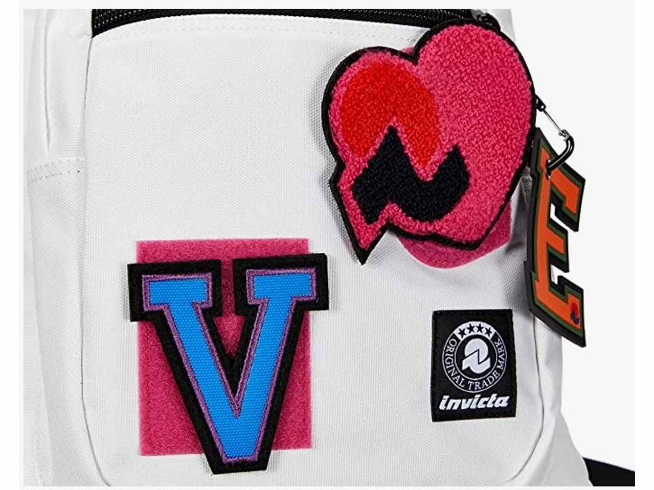 zaino scuola bianco con patch invicta