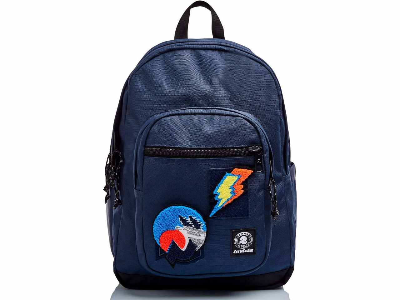 zaino scuola invicta blu con patch