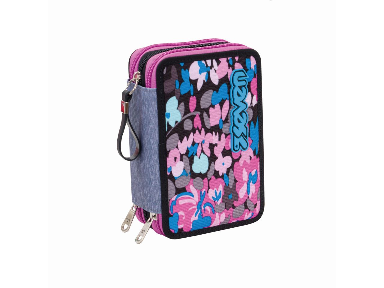 astuccio con 3 zip seven fluffy roses