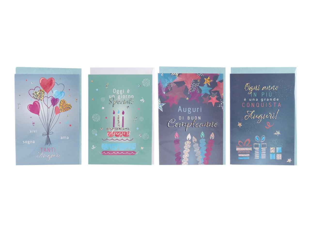 Biglietti per compleanno foil linea cartomania greetings