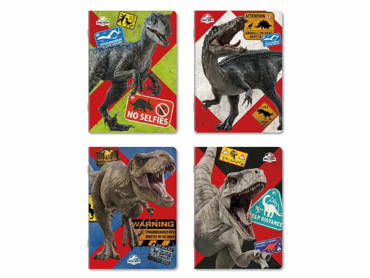 Quaderno maxi jurassic world bts 100gr fogli 24+1 rigatura 1r misura 20,5x29,5cm - la confezione comprende 12 quaderni assortiti