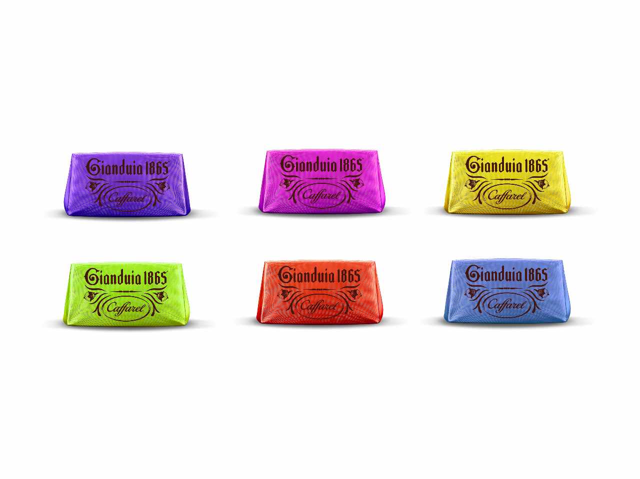Caffarel gianduia 1865: gianduiotti classici multicolor sfuso