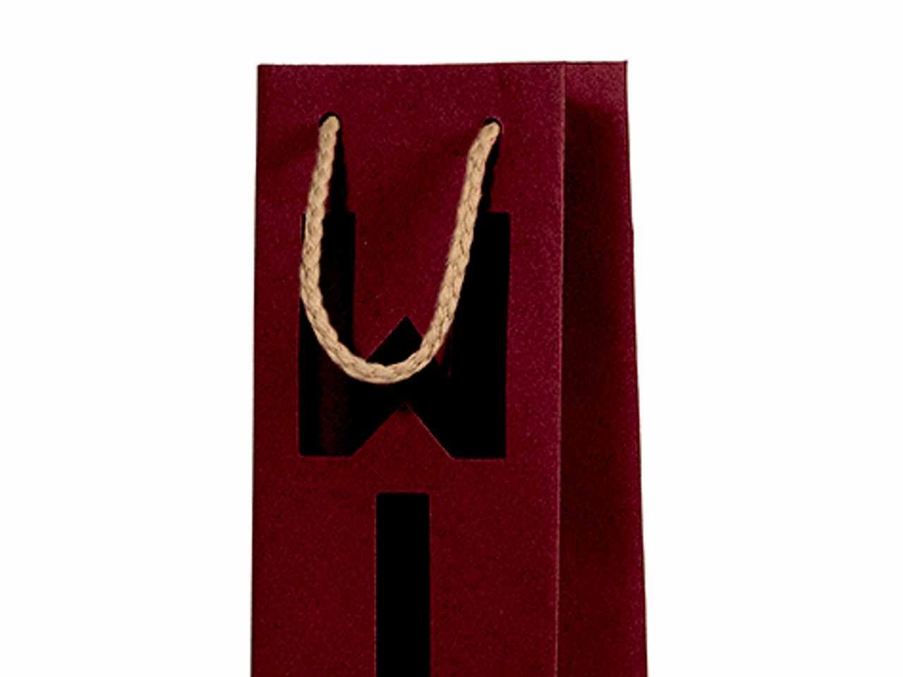 Busta shopper wine kraft 9x37+8,5cm bordeaux