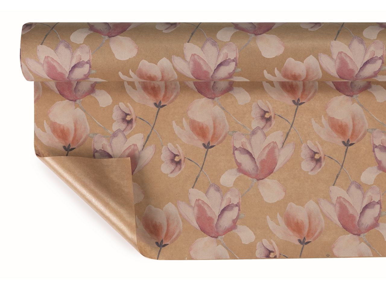Bobina di carta decoro bergenia 1x25mt
