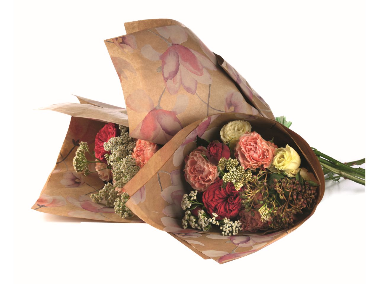 Bobina di carta decoro bergenia 1x25mt