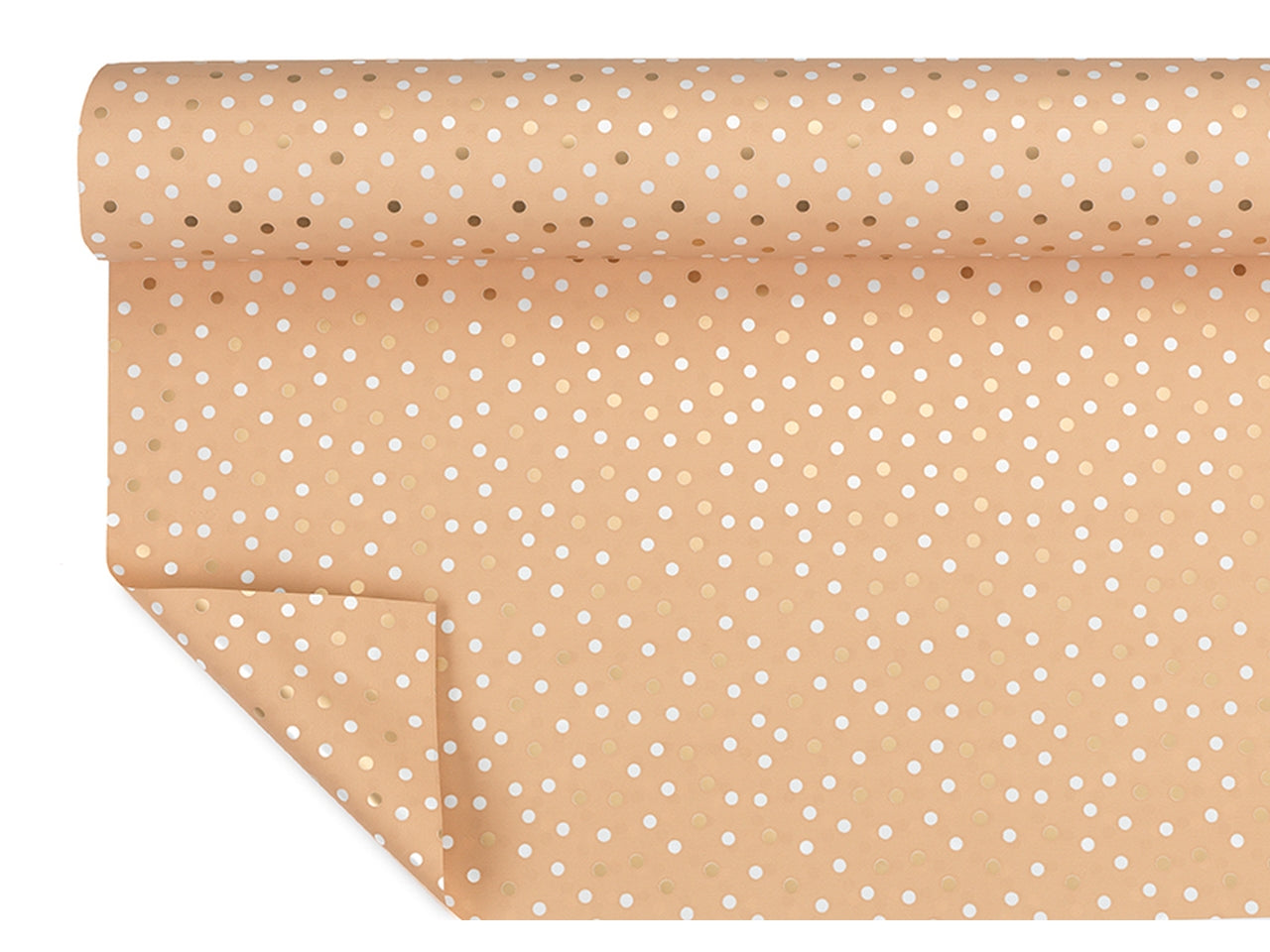 Bobine perlate 40my decorazione winter new point fondo kraft misura 1,00x25mt