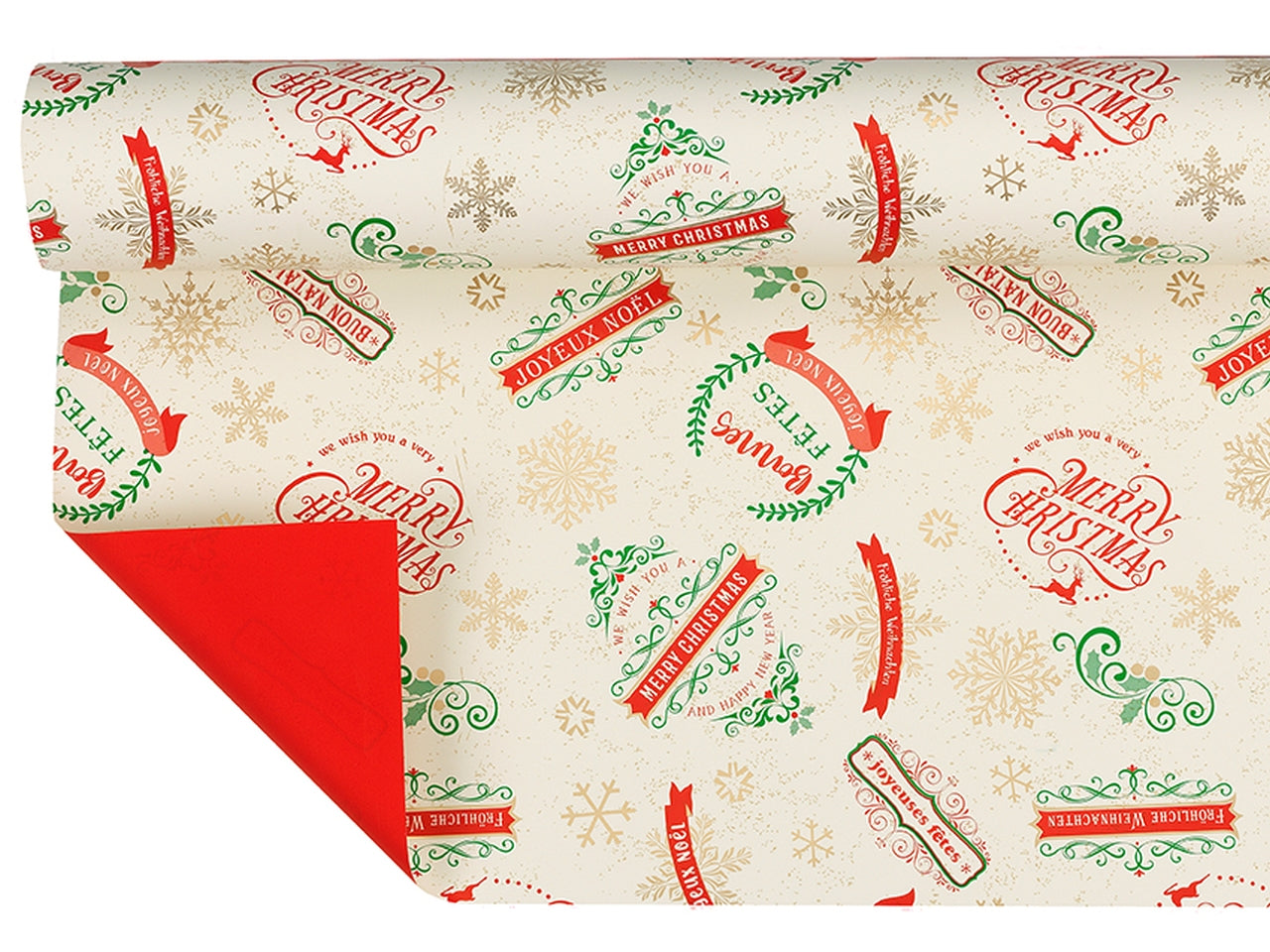 Bobine perlate 40my decorazione christmas country rosso misura 1,00x25mt
