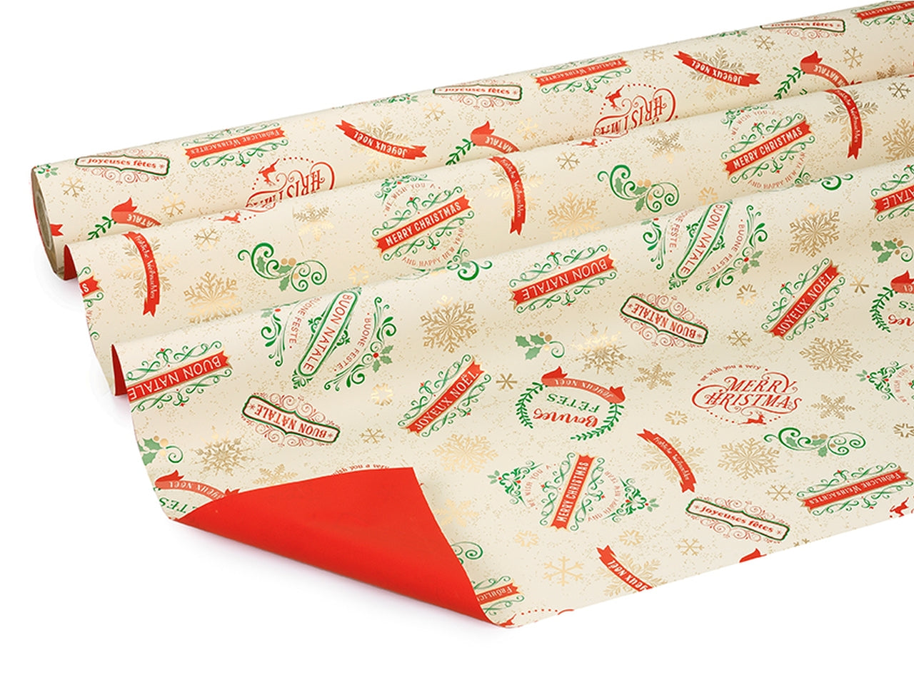 Bobine perlate 40my decorazione christmas country rosso misura 1,00x25mt