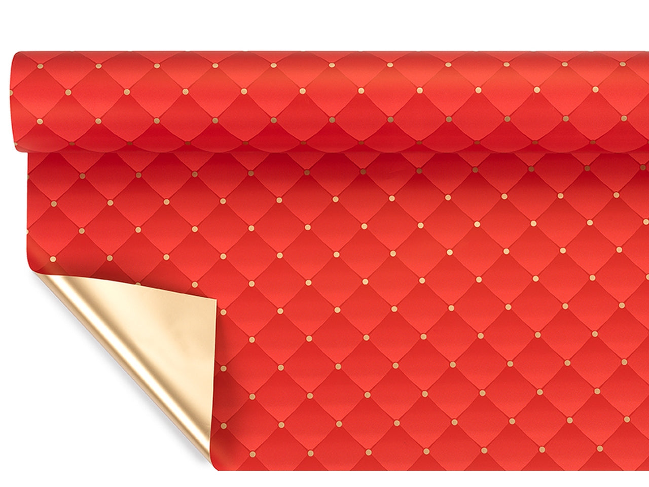 Bobine perlate 40my decorazione velour fondo rosso misura 1,00x25mt