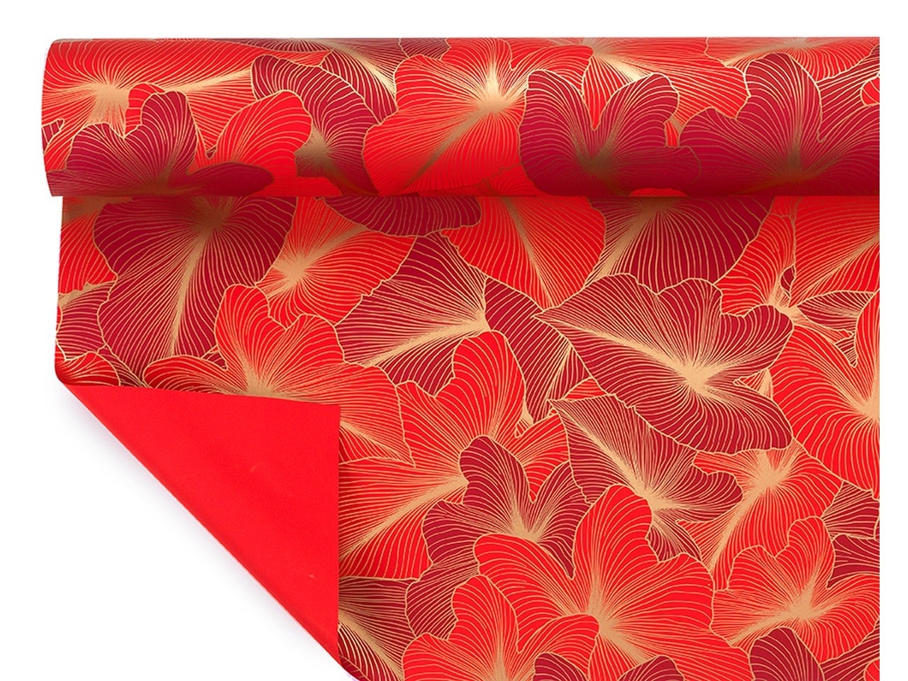 Bobine perlate 40my decorazione caladium rosso misura 1,00x25mt