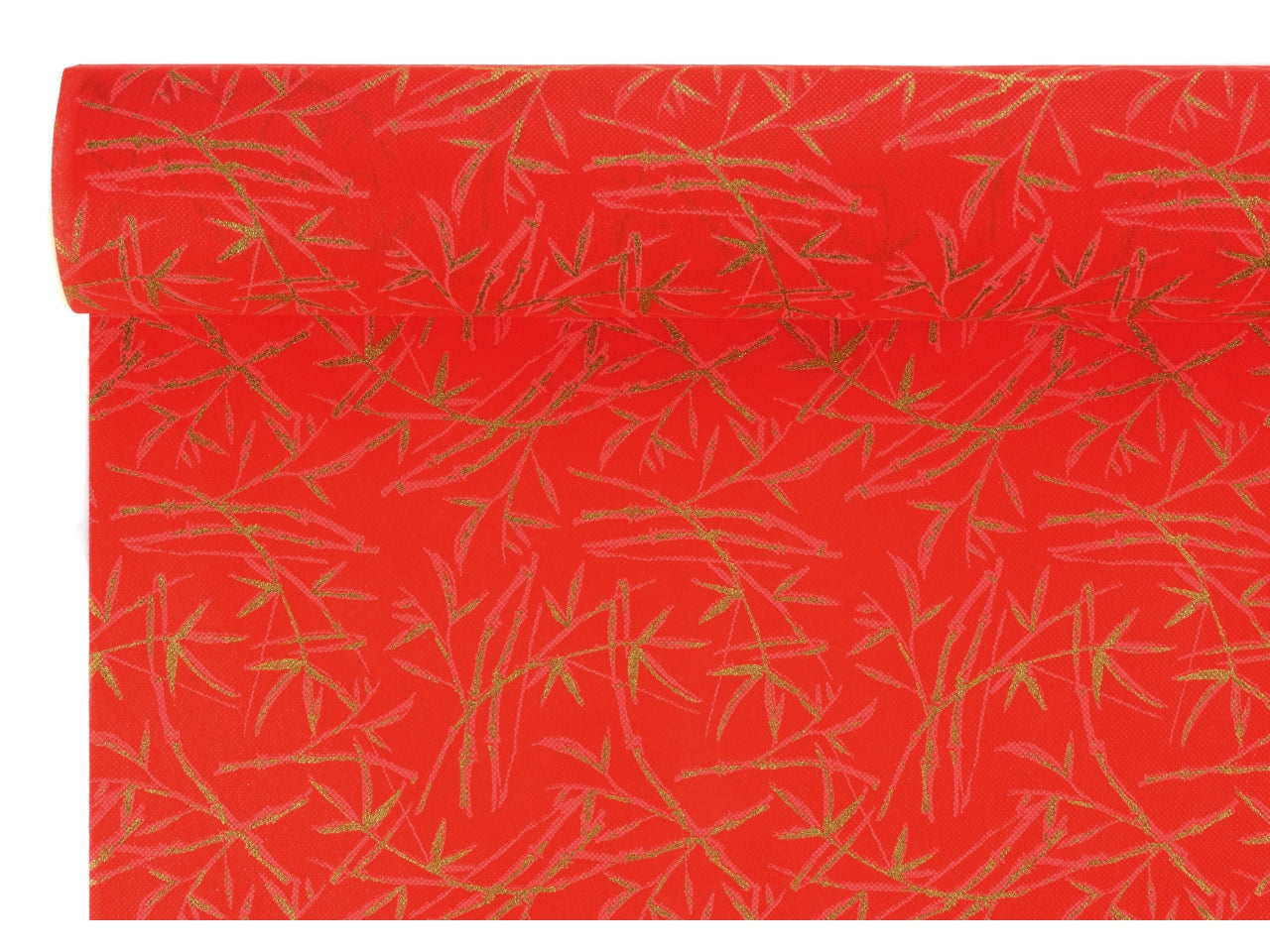 Bobine tnt decorazione bambù etoffe fondo rosso misura 1,00x9 mt