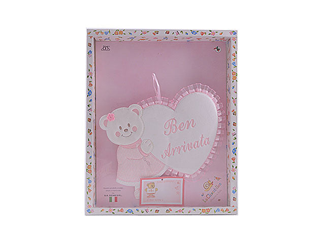 fiocco nascita orso rosa fn01045