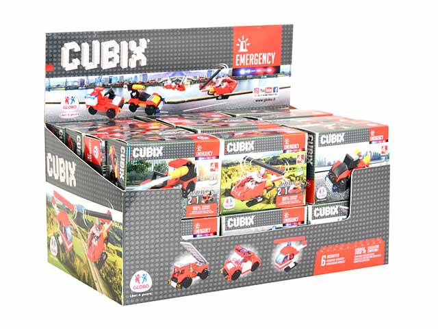 cubix costruzioni pompieri 24 pezzi 38335