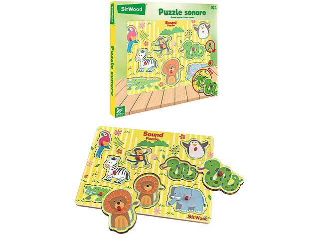 puzzle 29x21,5cm c/suono versi animali 40736