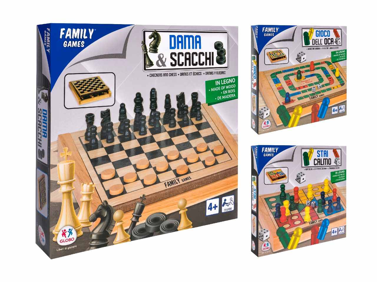 giochi in legno oca+dama/scacchi+stai calmo 41163