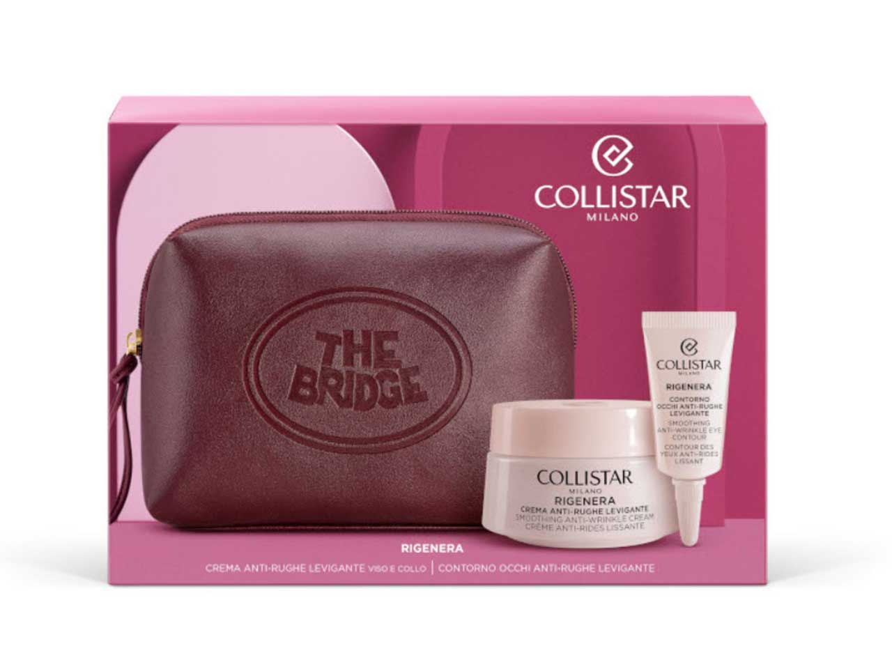 Collistar cofanetto rigenera. il set contiene crema antirughe viso e collo e contorno occhi antirughe levigante
