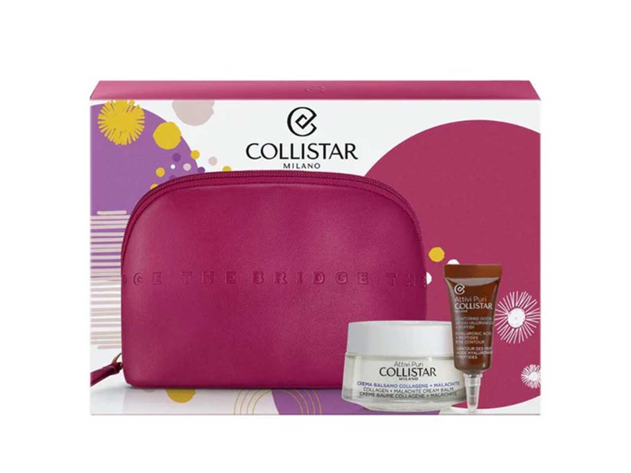 Collistar cofanetto attivi puri crema balsamo collagene + malachite