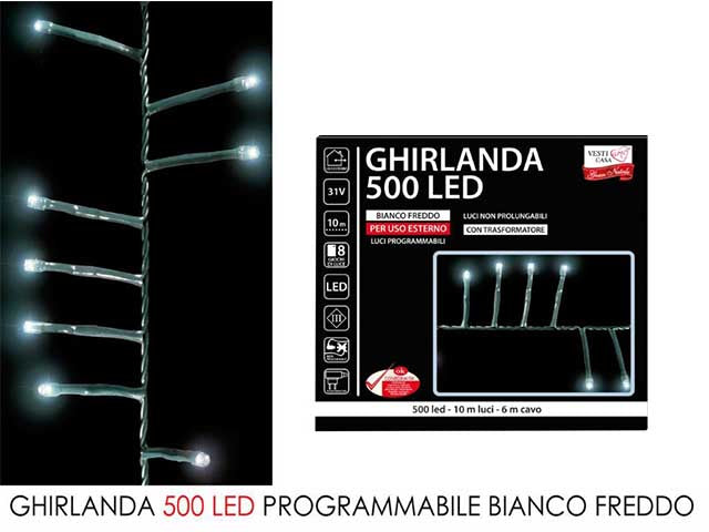 Ghirlanda 500 led bianco freddo 450916