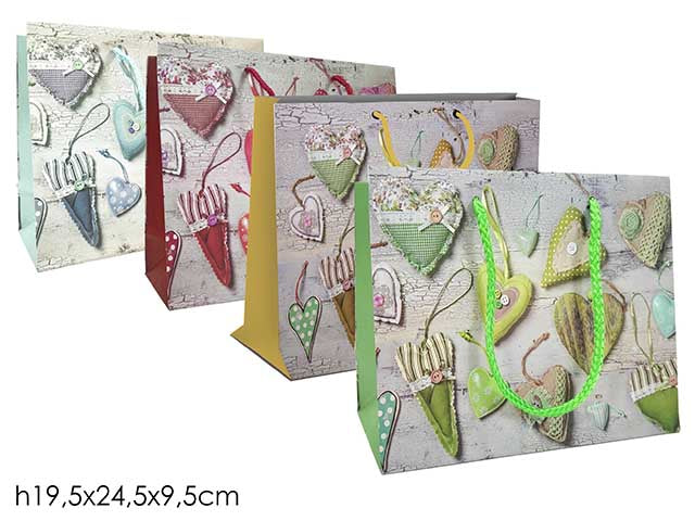 Busta 24.5x19.5cm cuori 3ass748138