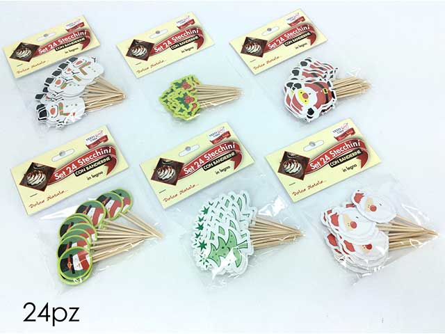 Stecchini c/bandierine 24 pezzi 608900