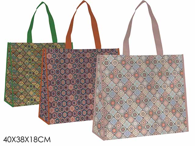 Busta spesa 40x38x18cm "maiolica" 3ass