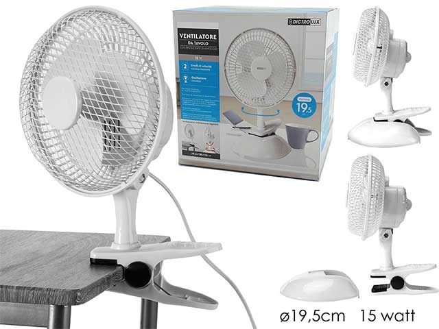 Ventilatore 3 pale 15w c/pinza 586161