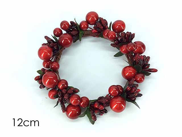 girocandela 12cm con perle rosso 439444