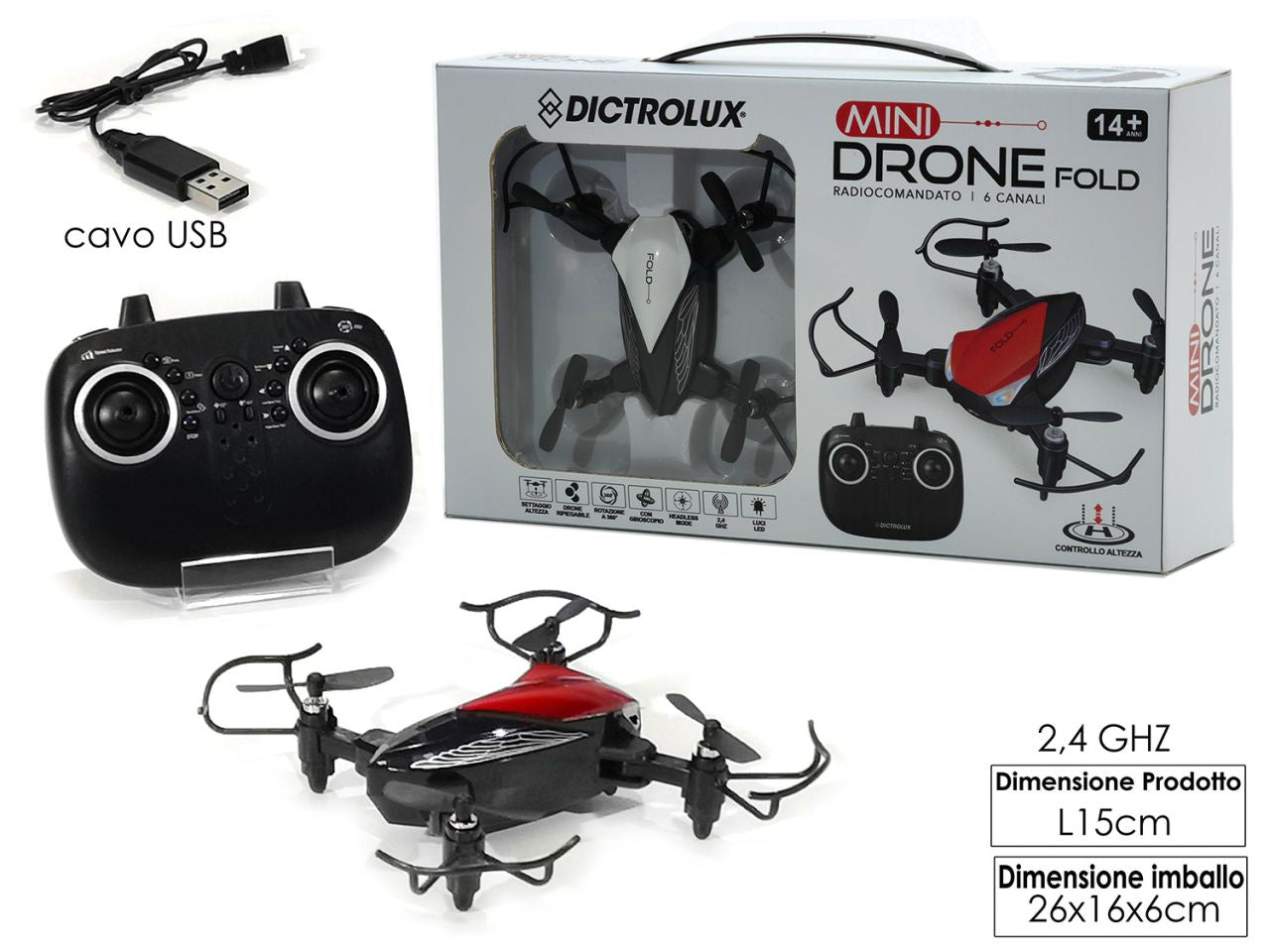 Mini drone radiocomandato 2.4g